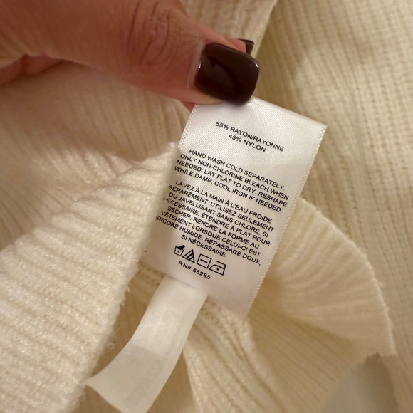 Express Mock Neck Cream Sweater - Picture 4 of 5